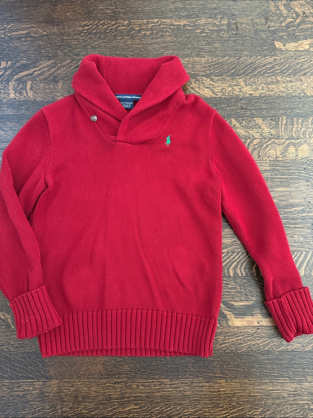 Polo by Ralph Lauren Red Shawl-Collar Knit Turtleneck Sweater youth L
